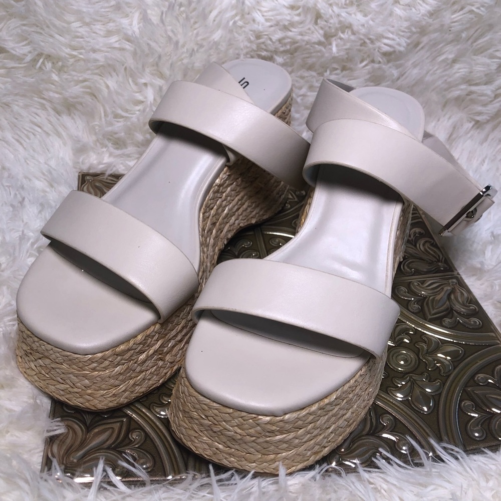 Wedge Espadrille Slide Sandals - Cream - Picture 15 of 16